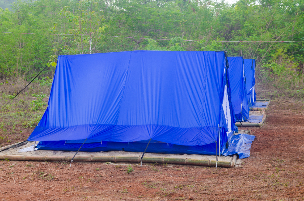 Tarp Shelters in rain